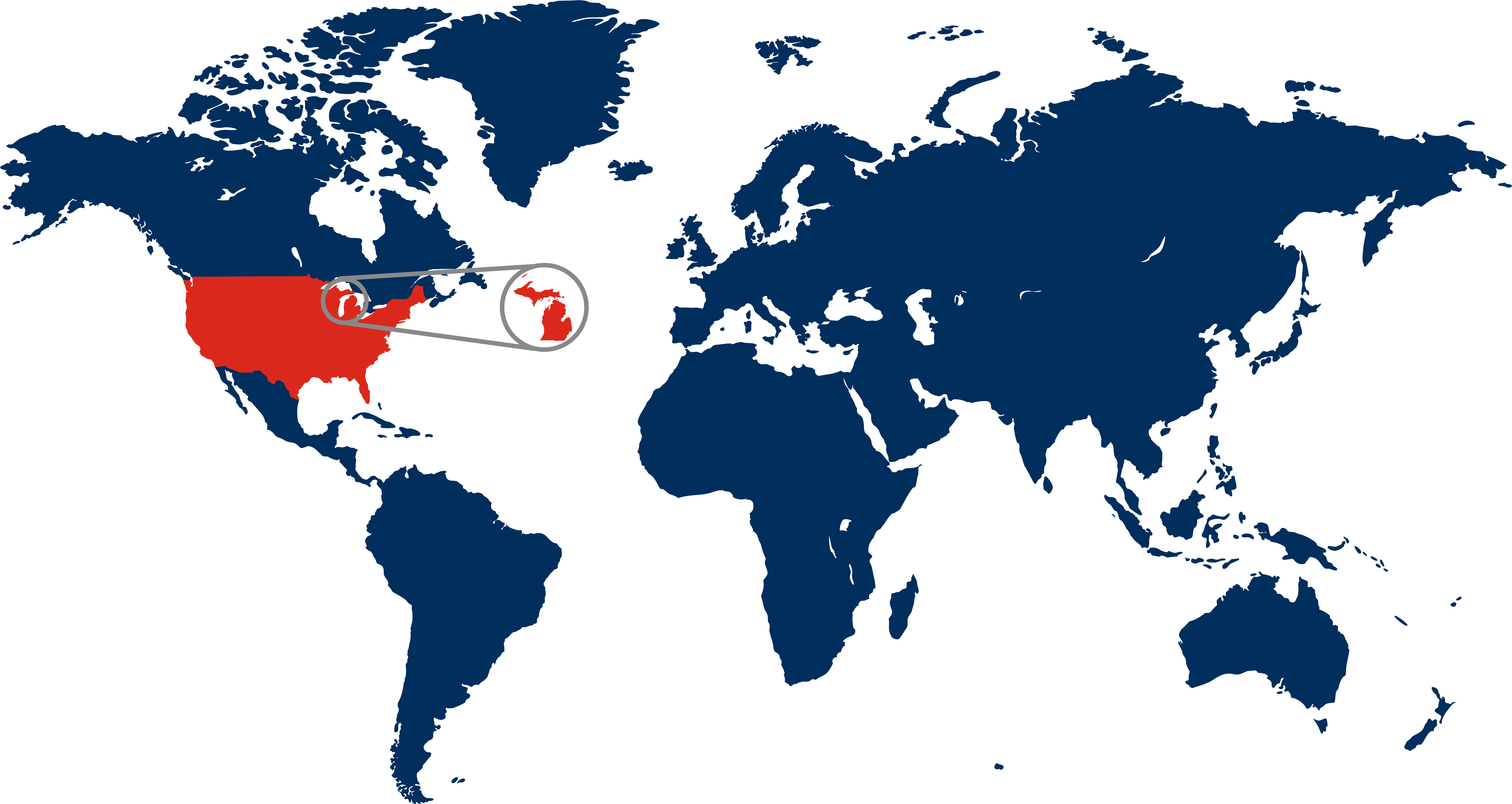 2024 April 23 - Weekly Travelogue - Michigan World Map - navy