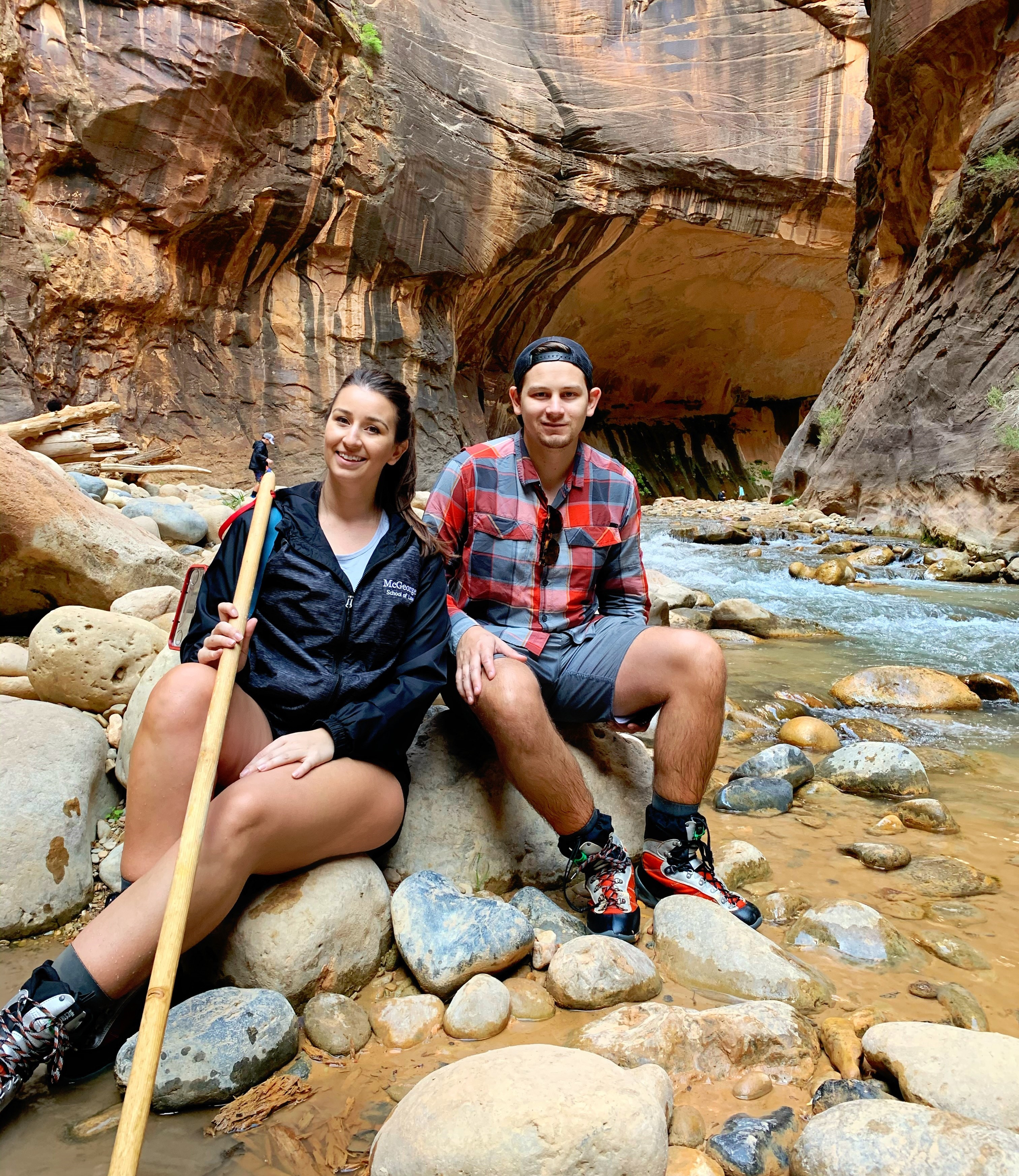 2024 April 30 - Weekly Member Feature - Ali Ferrando - Zion National Park - hiking the Narrows with her brother Ken