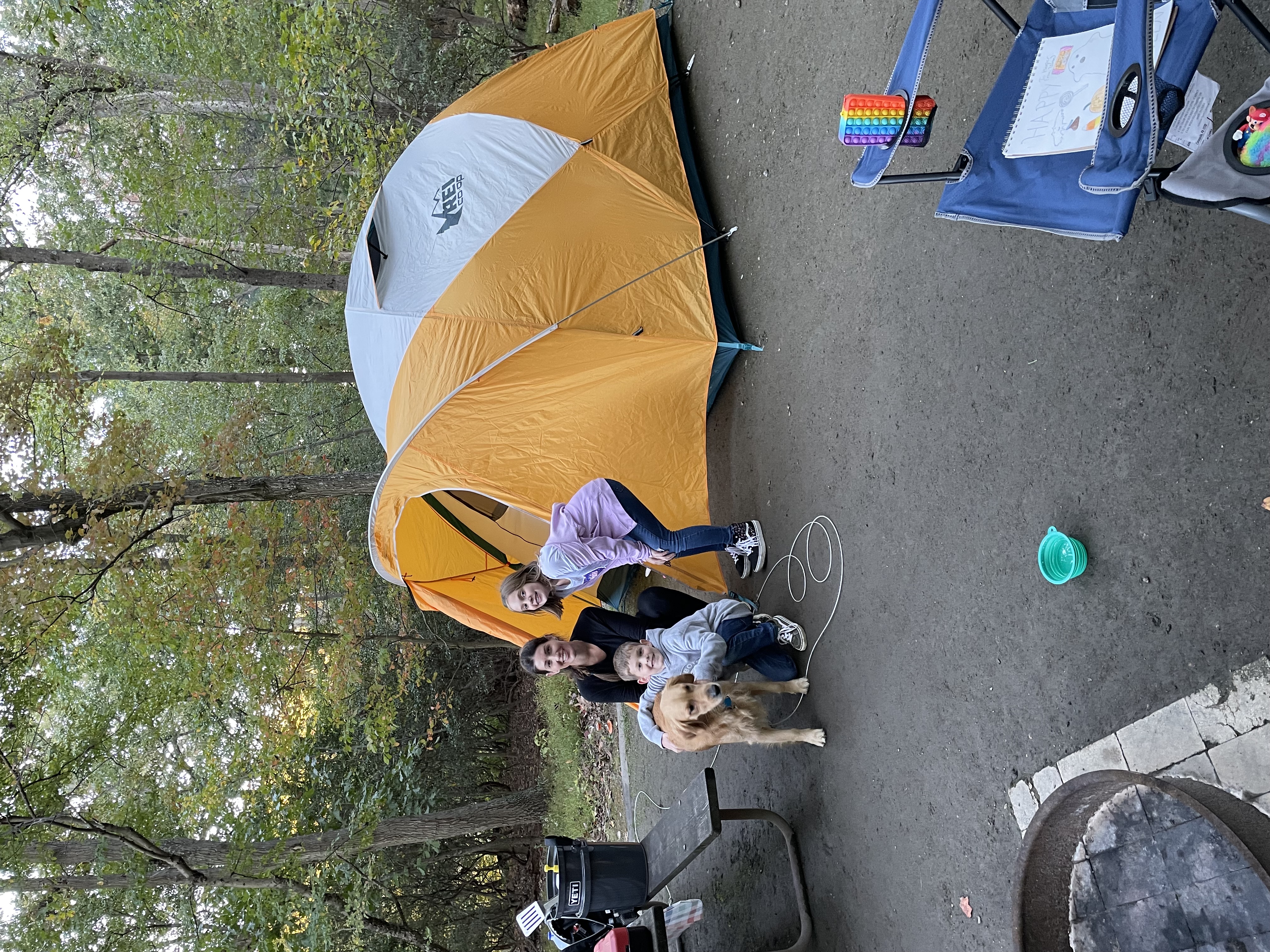 During the COVID-19 pandemic, attorney Tom Uebler and his family took up camping. His wife, Cameron, and their two children, Wren and Beck, with their dog Tilly set up the tent at a site near Chesapeake Bay.