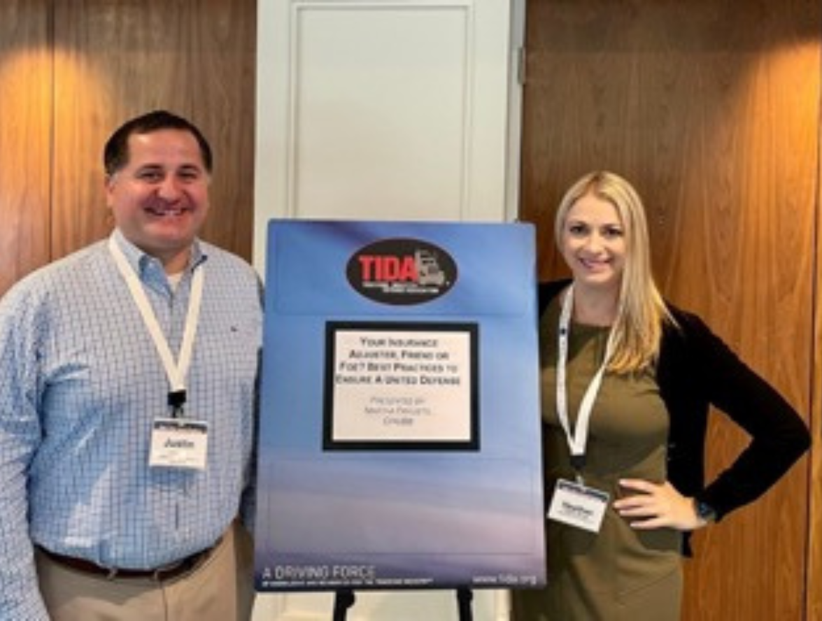 Justin Saar and Heather Stover at the 2022 Transportation Industry Defense Association (TIDA) Annual Seminar.