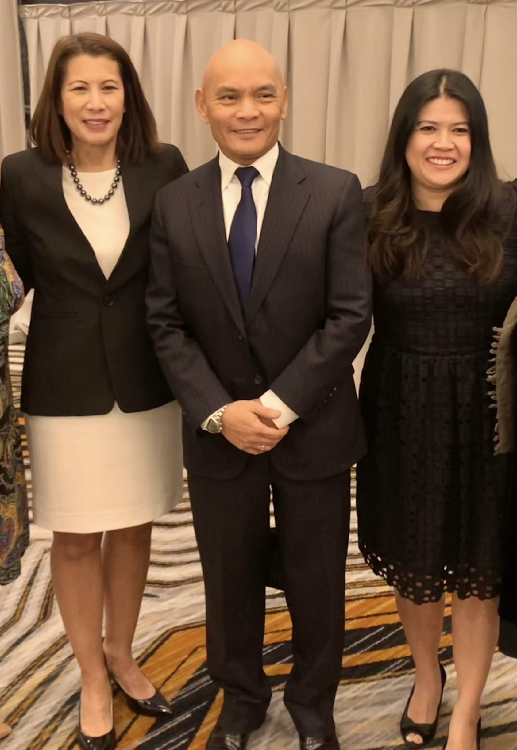 Attorney Ed Tegade with his wife, Anna (right) and former Chief Justice of the Supreme Court of California Tani Cantile-Sakauye at his recent induction as president of the Association of Defense Counsel.