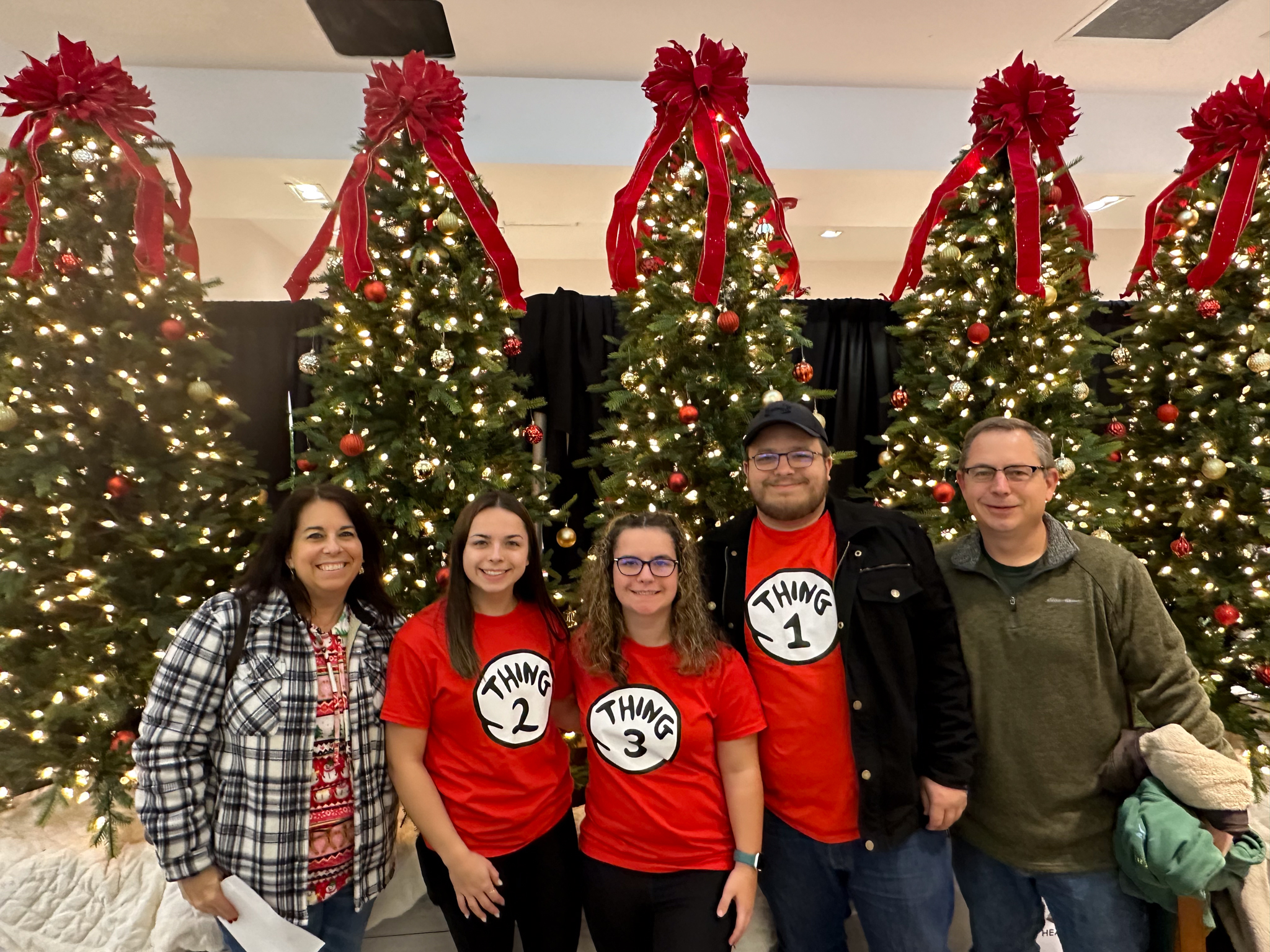 Brian Winchester gets in the Christmas spirit with his wife, Mary, and their three children: (l-r) Shannon, a nursing student; Molly, a sophomore in high school; and Seamus, a probation officer.