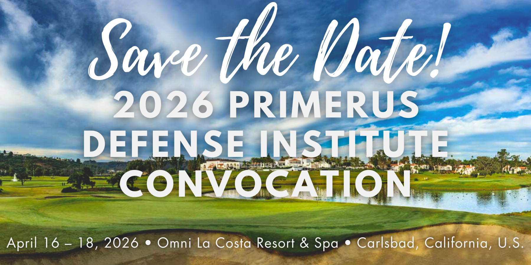 2026 PDI Convocation - Save the Date - April 16-18, 2026 - Omni La Costa Resort & Spa - Carlsbad, California, U.S.
