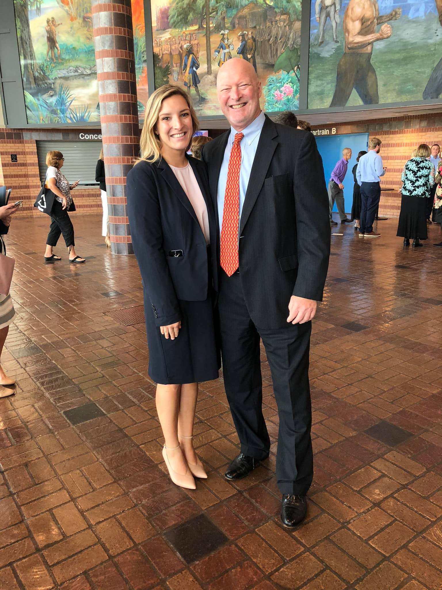 Marianna's dad framed this photo of when she was sworn into the Louisiana Bar. He refers to it as their "Daddy Daughter Lawyer Photo," and she keeps it on a shelf in her office at Gordon Arata.