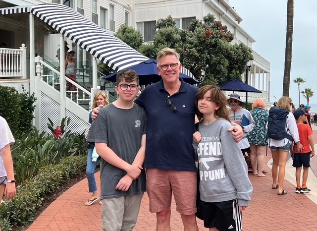 At the top of Tom’s list of activities he enjoys outside of the law office is spending time with his children, Charlie (left) and Max (right).
