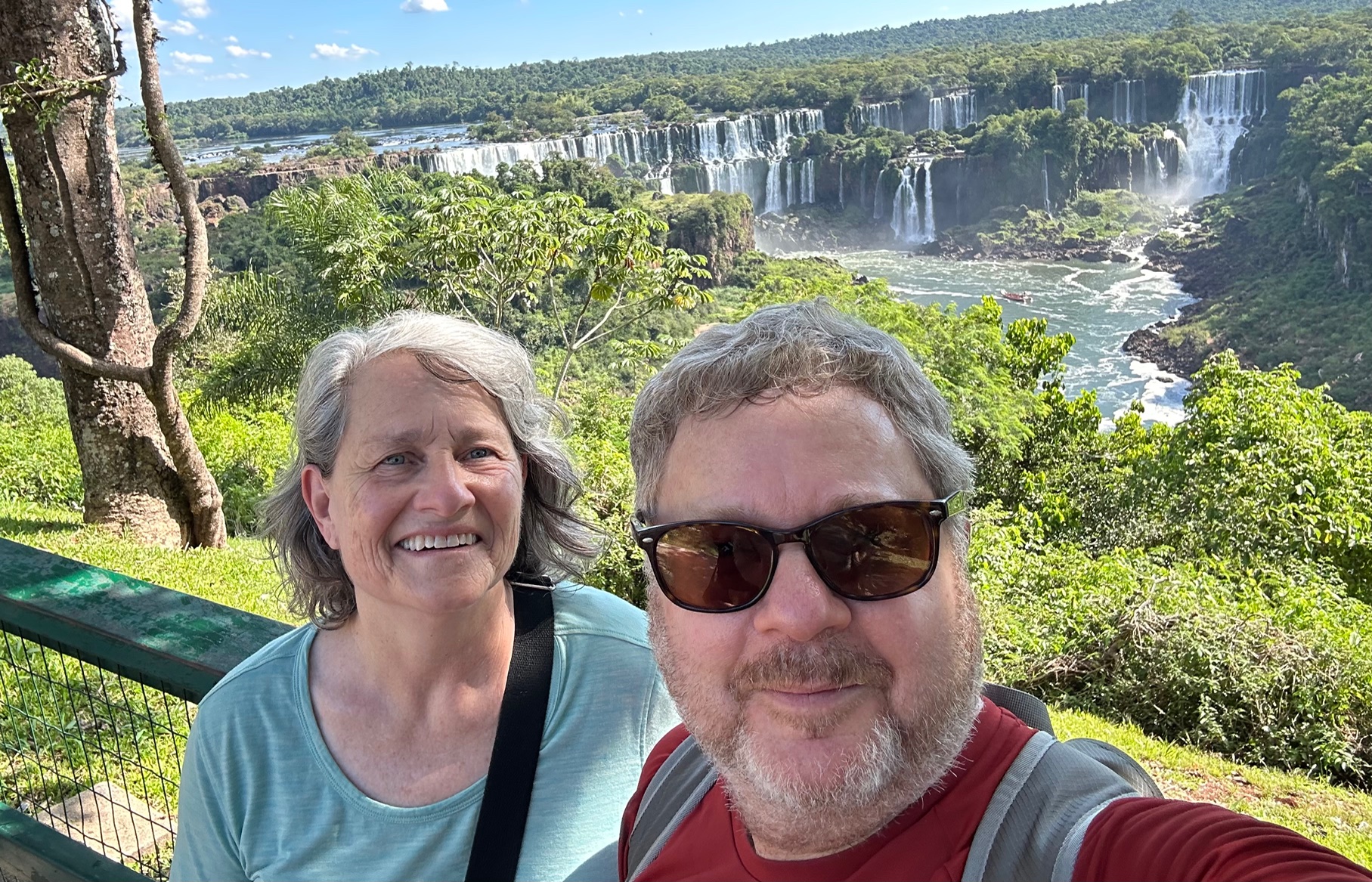 Uzzi and Beth at Iguazu Falls in Brazil.