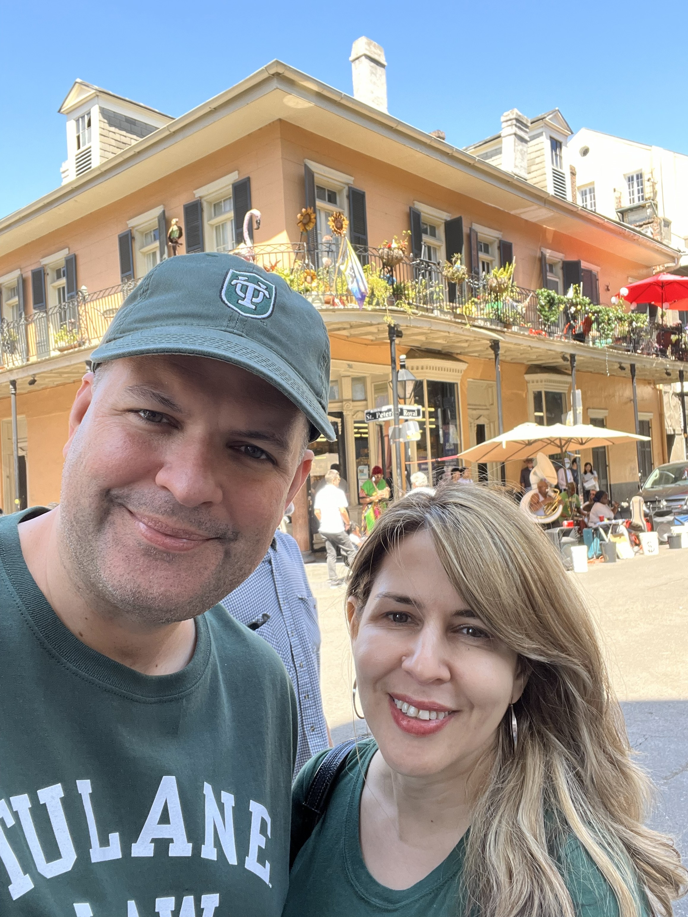 Elias Correa and his wife Maritza in New Orleans where Correa obtained an LL.M. in Commercial Law from Tulane University. Elias and Maritza met in law school.