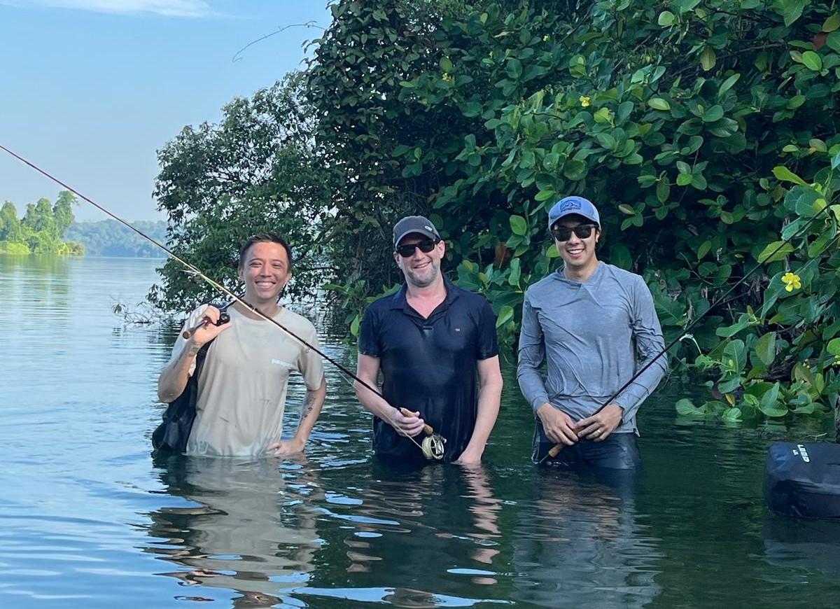Adam Miller brought his love of fly fishing to this reservoir in Singapore.