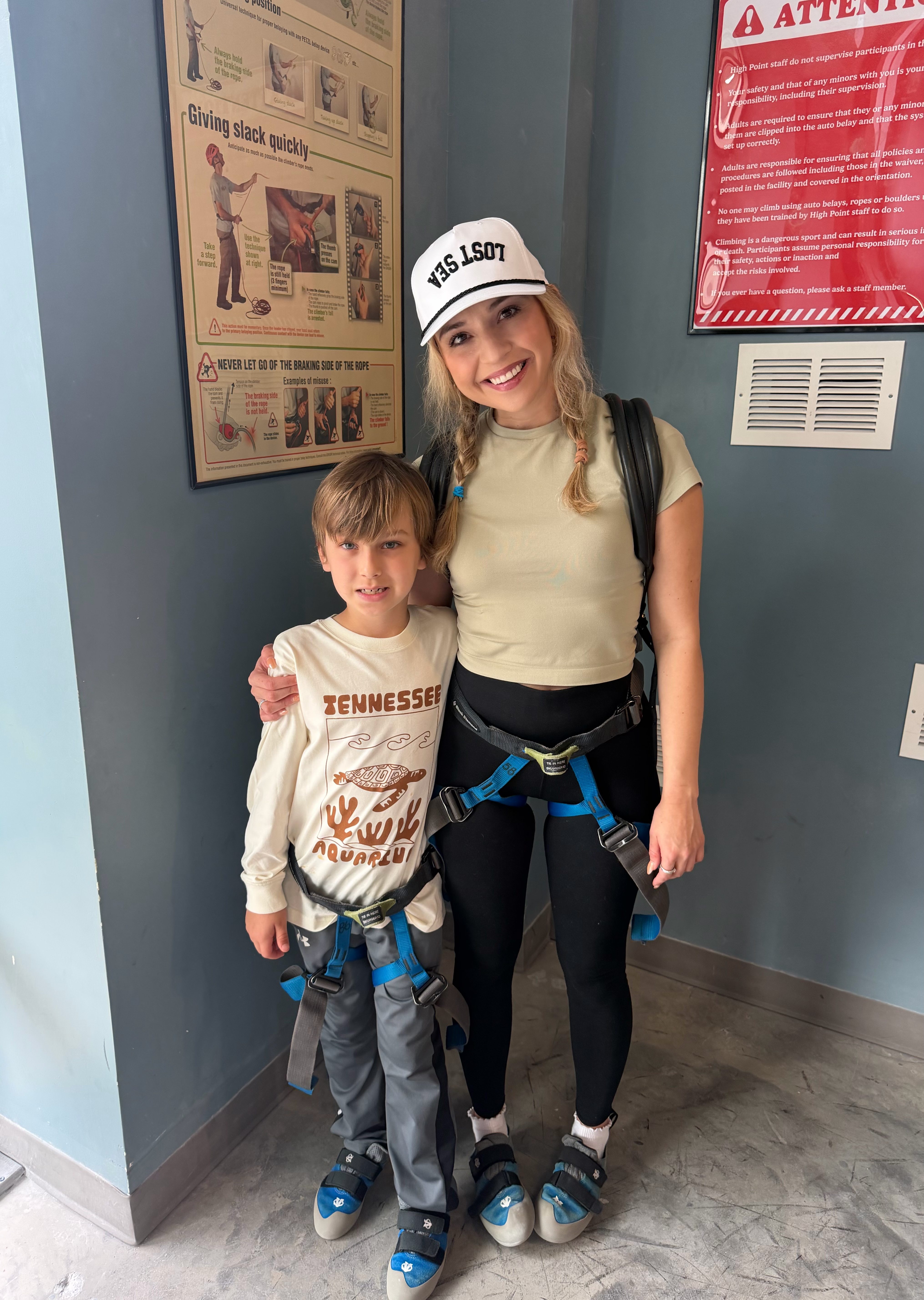Attorney Hayley Crosby and her son, Royce, enjoy a wide range of outdoor activities, including rock climbing on occasion.