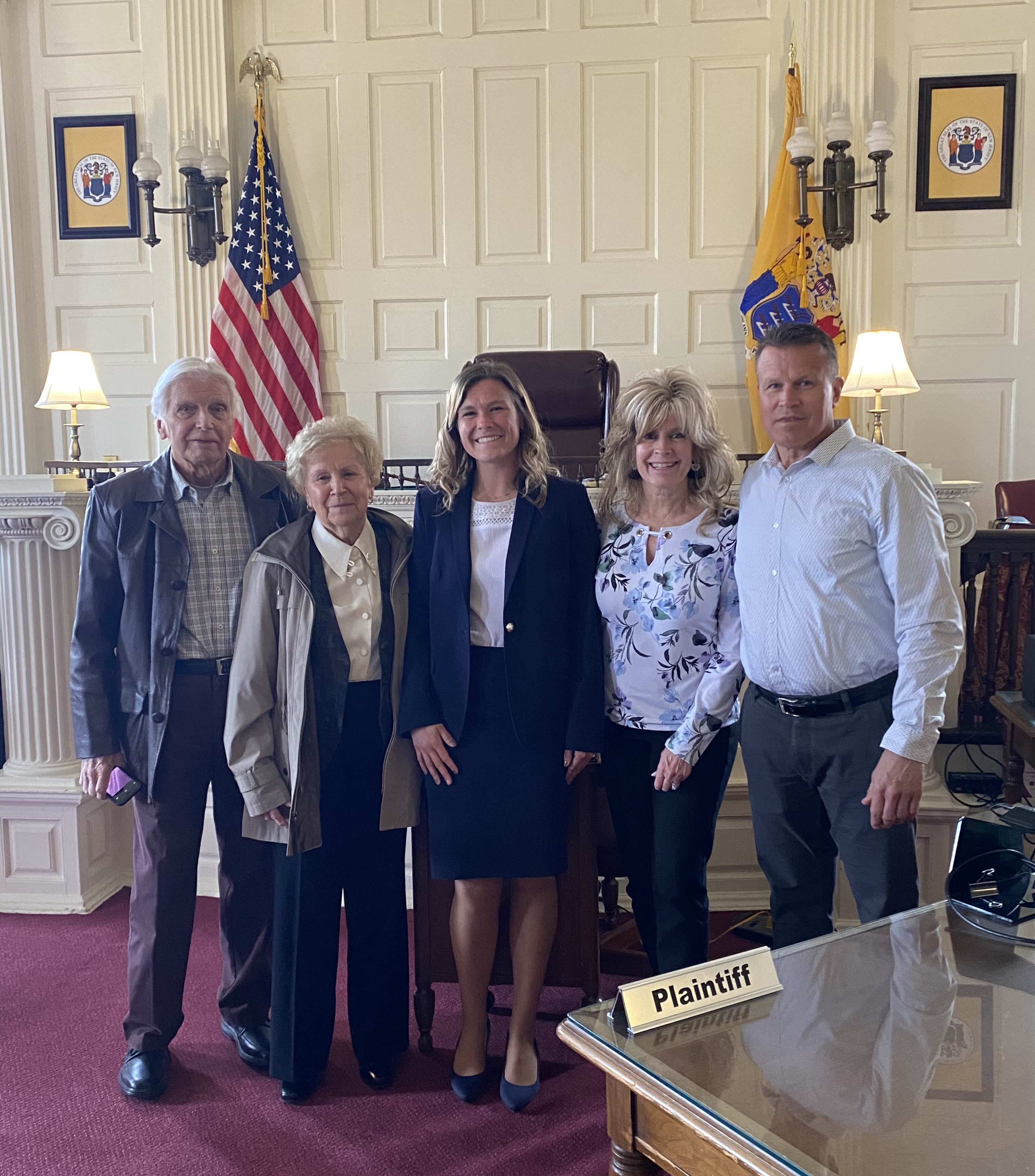 Sam celebrated her swearing-in as an attorney with her paternal grandparents, (left) Christopher and Joan Holleritter, and her parents, Denise and Christopher II.