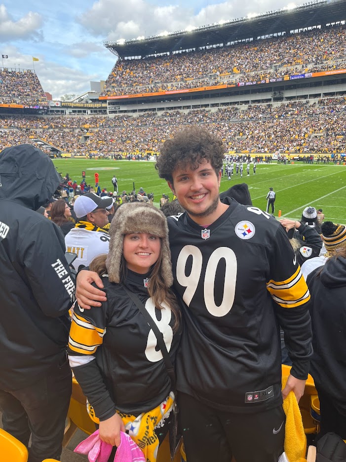A lifelong Pittsburgh Steelers fan, Taylor tries to attend at least one game a year with her brother, Vincent.