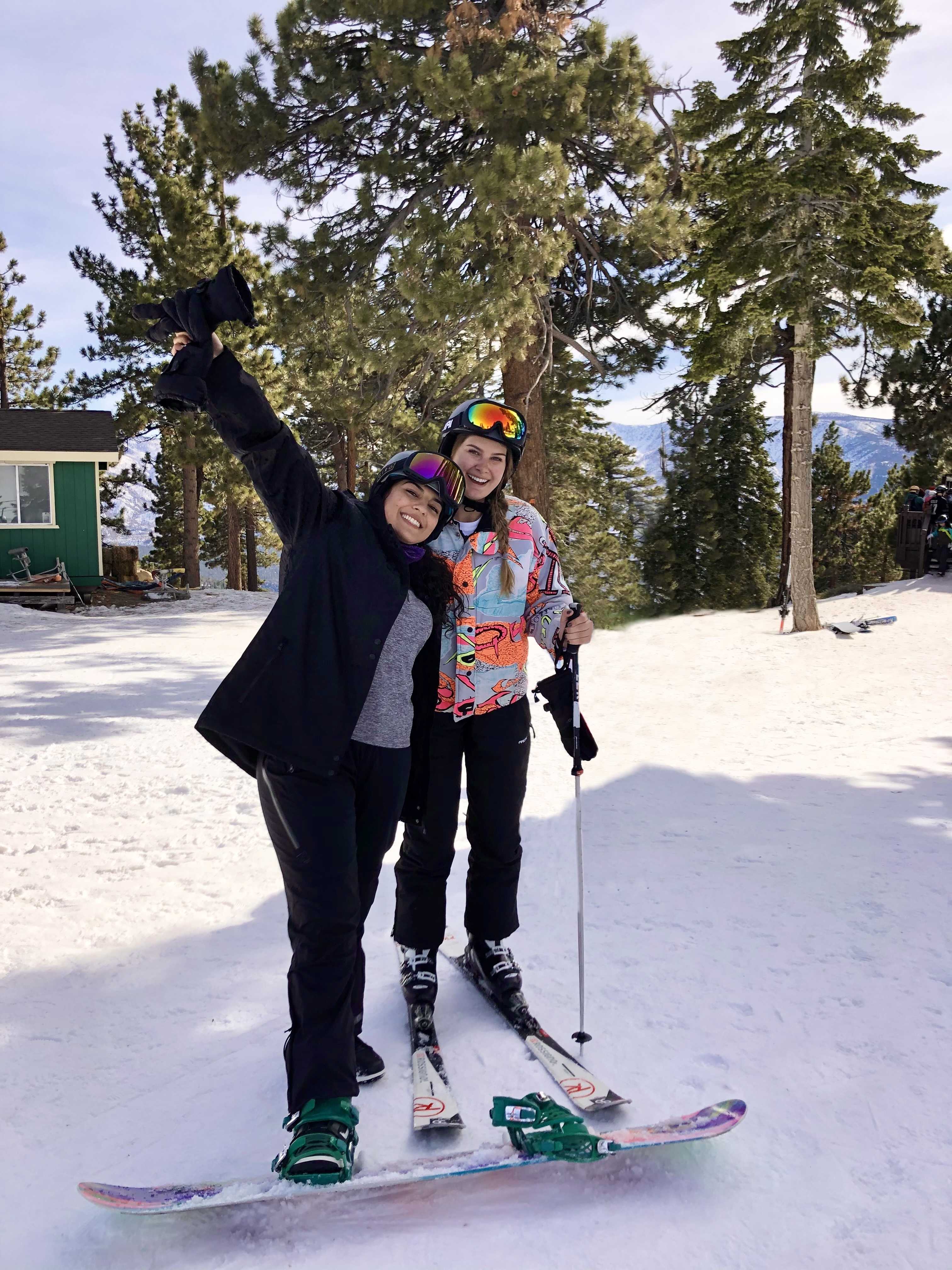 Frances and Casey on a weekend ski trip in Big Bear, Calif. Frances has been skiing since she was young and was a member of the UCLA ski team.