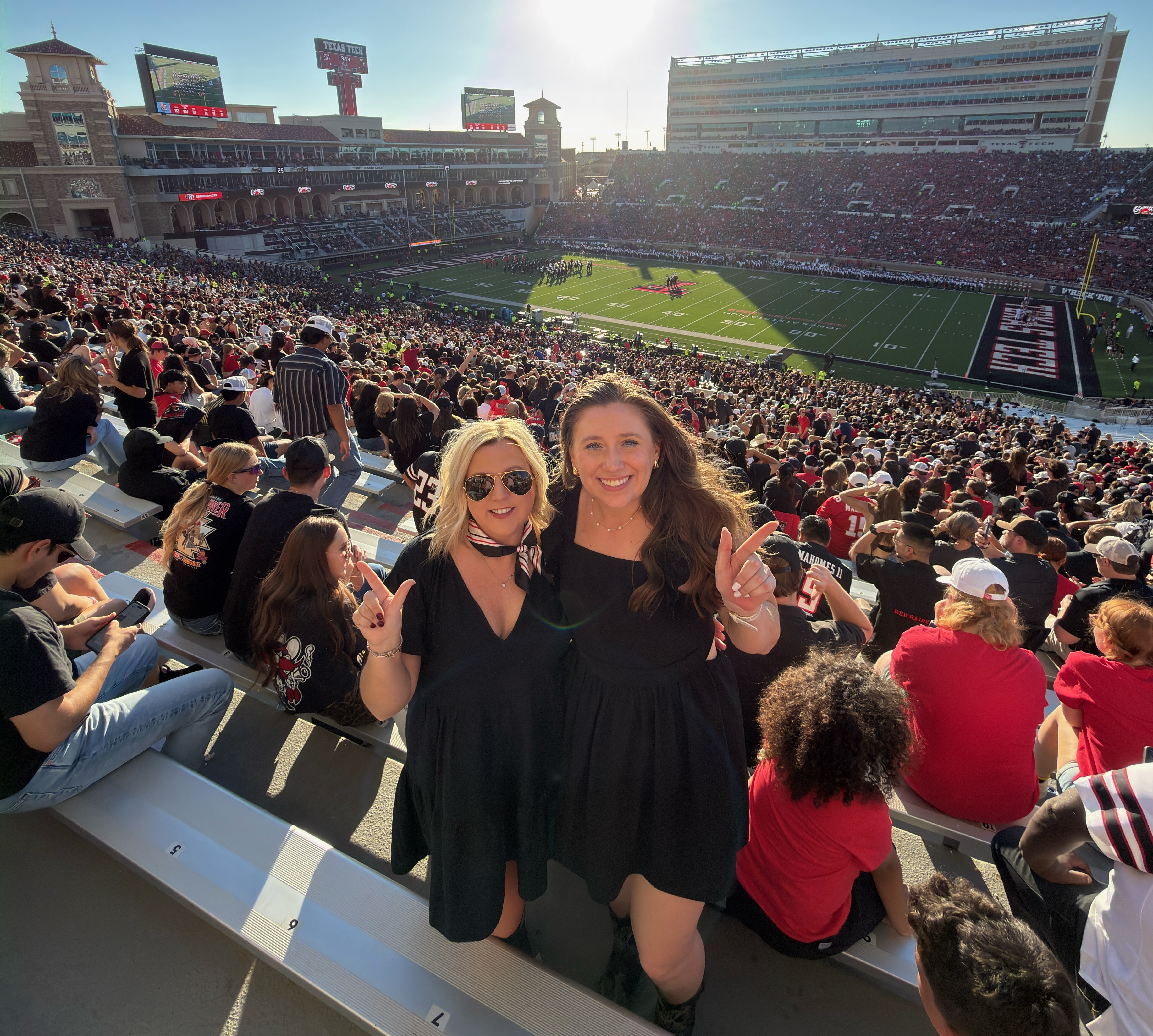 Victoria and her sister-in-law, Alexandra, attend a Texas Tech v. UCF game.