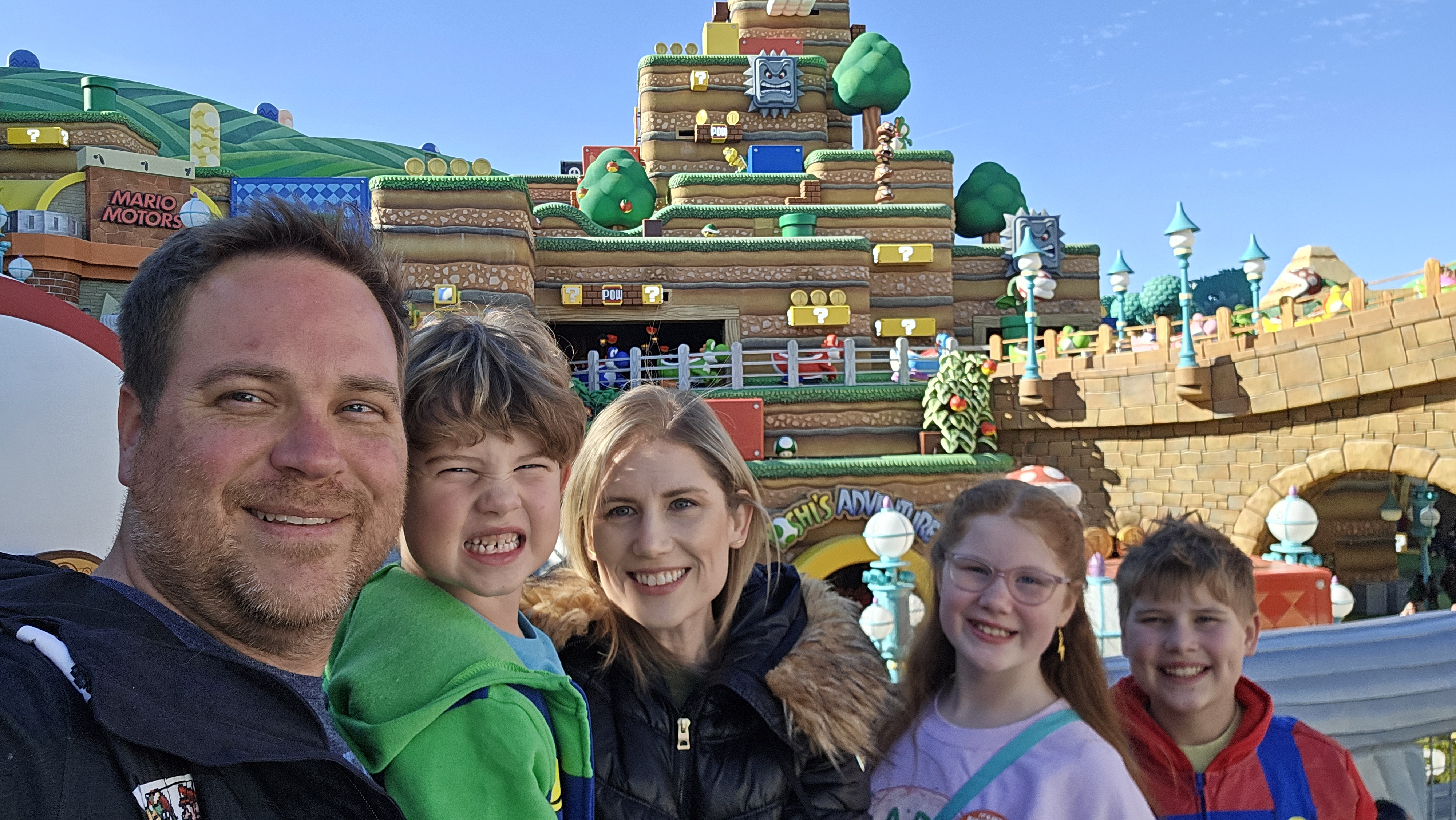 David recently visited Mario Motors at Universal Orlando with his wife, Laura, and their three children, Ethan, Aubrey, and Brody.