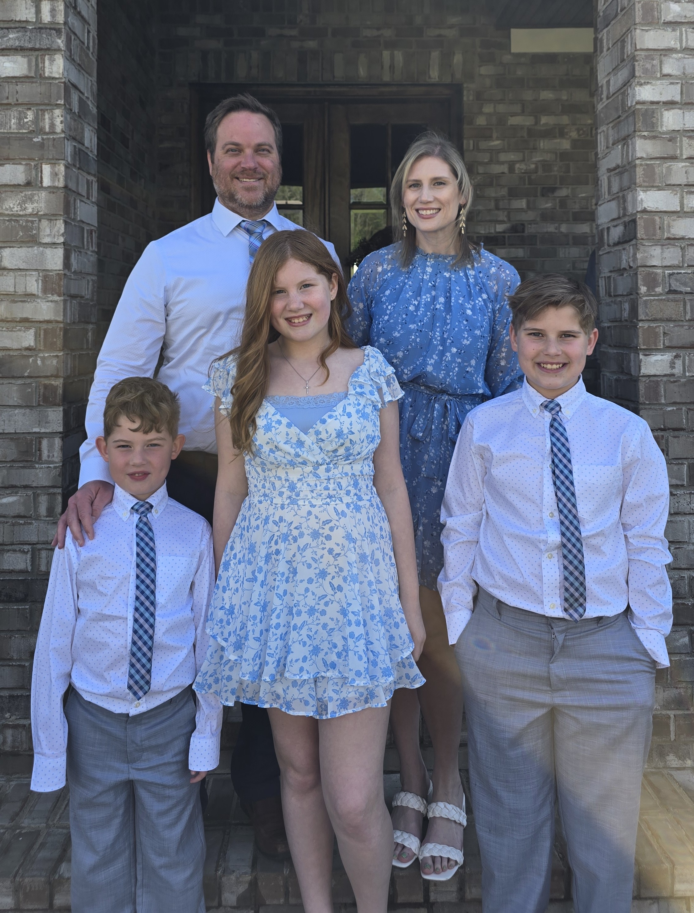 The Gengler family (l-r) Ethan, David, Aubrey, Laura, and Brody, attend church regularly at St. Matthews Parish in Oak Creek, Wis.