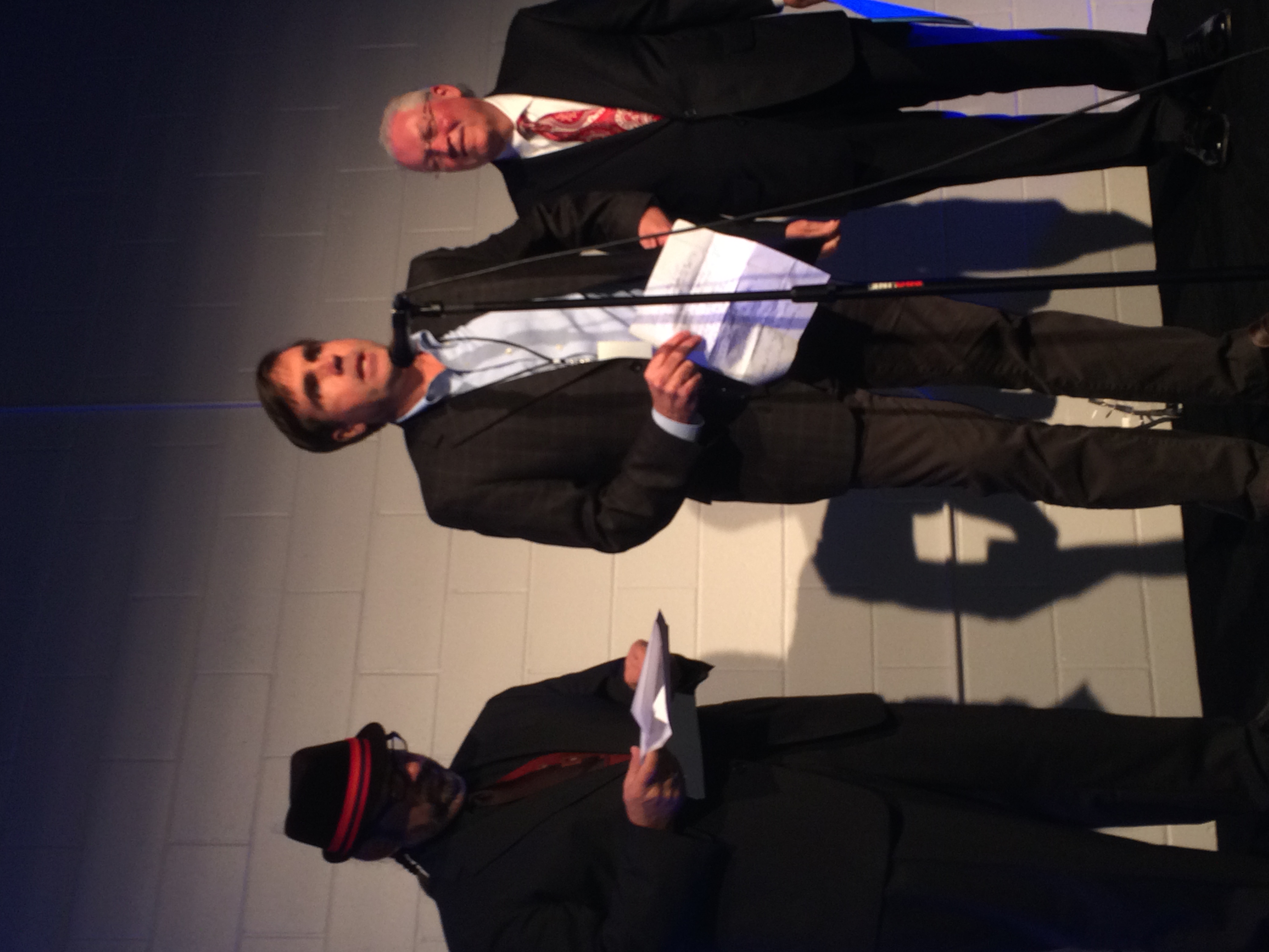 Attorney Tom Walsh accepts the Corporate Citizen of the Year Award from Fairfield Theatre Company on behalf of Brody Wilkinson in 2014.  The firm is a long-time supporter of the theatre company. 