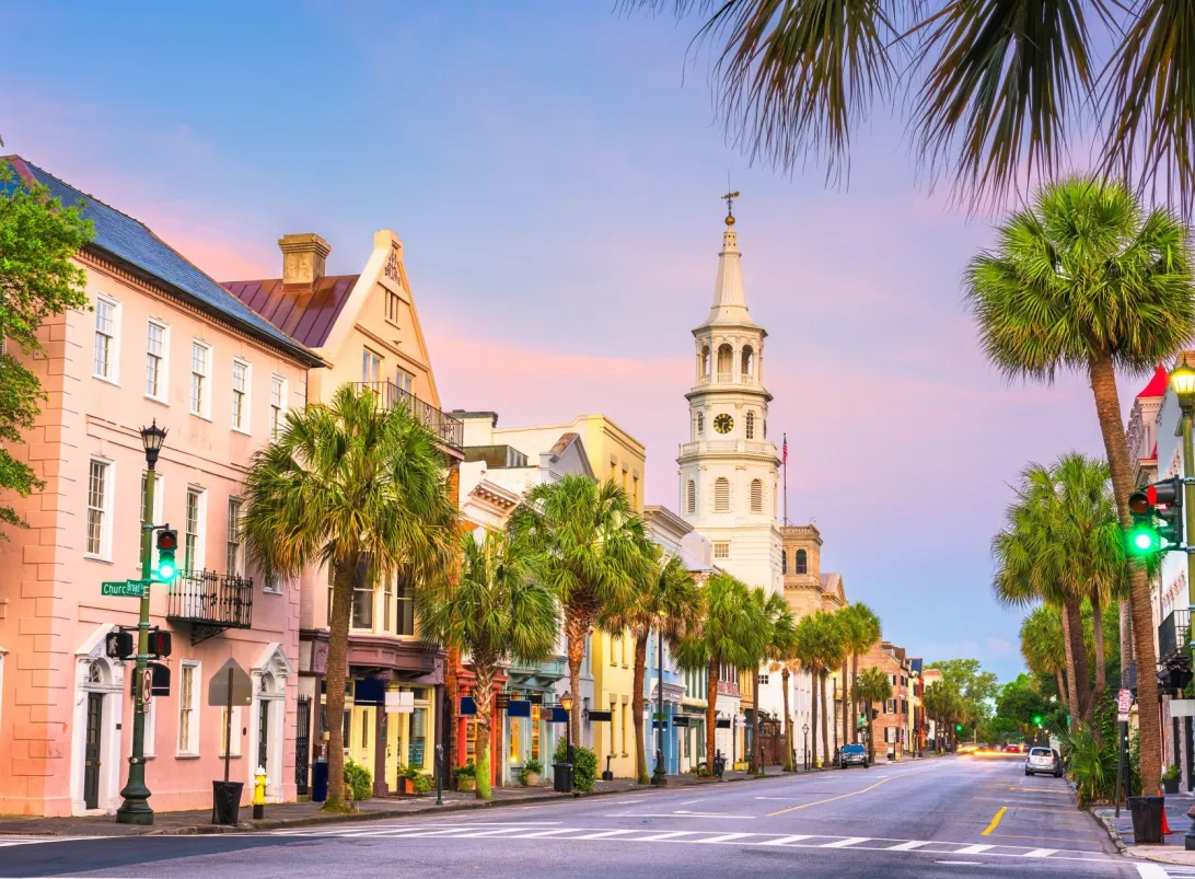 USA - South Carolina - Charleston - colorful houses