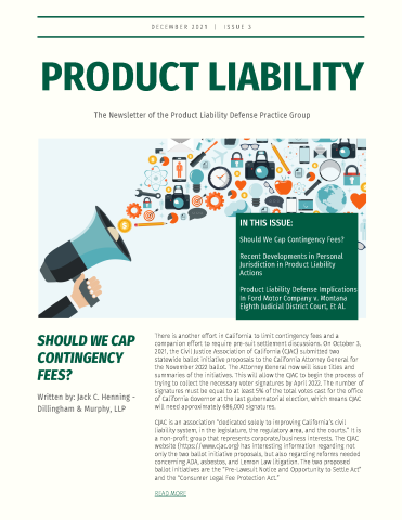 Product Liability - December 2021- Issue 3 - Cover