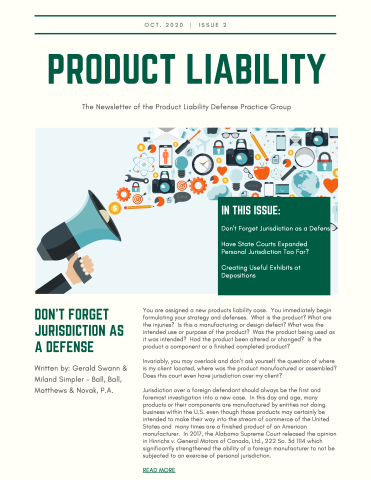 Product Liability Newsletter October 2020